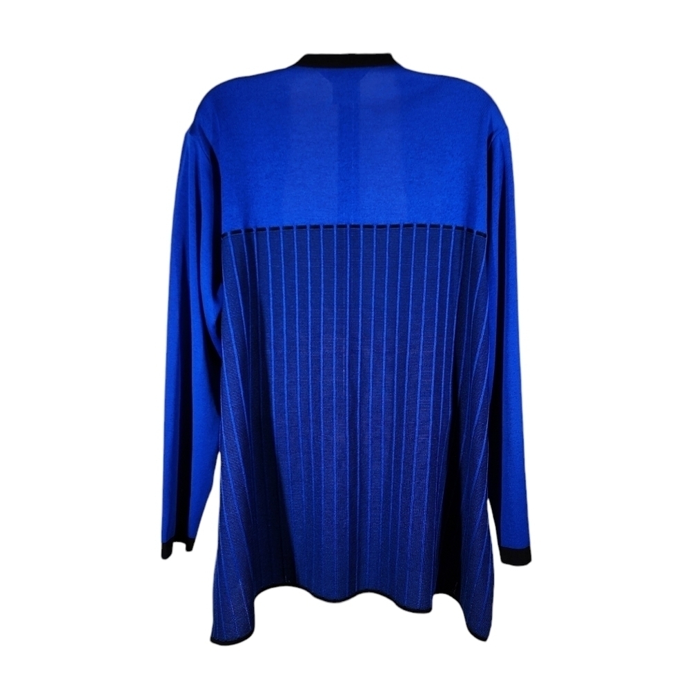 Misook Open Front Solid Striped Cardigan - image 2